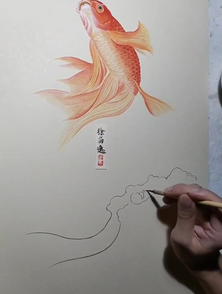 画一幅鲤鱼跃龙门图