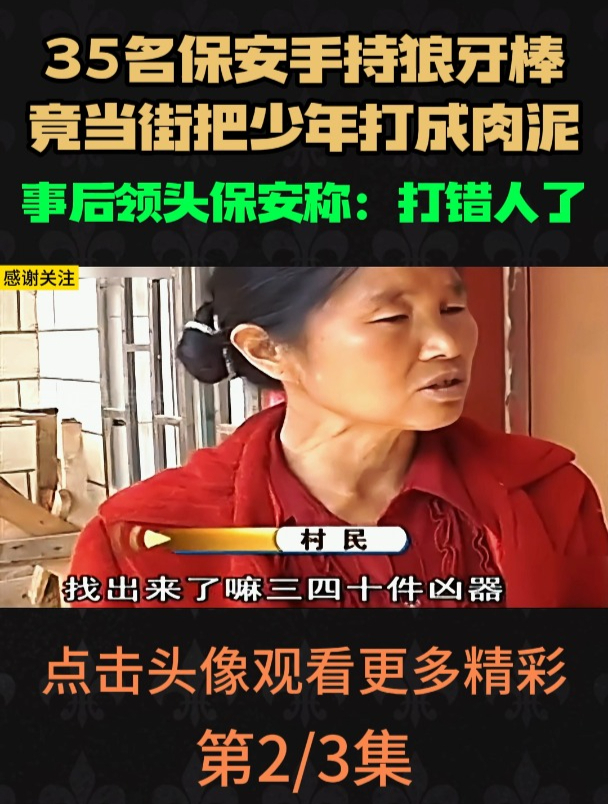 少年被35名保安持狼牙棒围殴,砸成肉酱致死,事后保安:打错人了