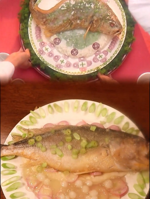 期待已久的灌汤黄鱼来了 灌汤黄鱼 金玉满堂 满汉全席