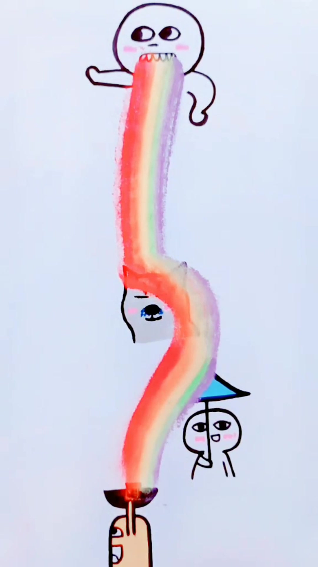 幼儿园简笔画吐彩虹,儿童创意绘画