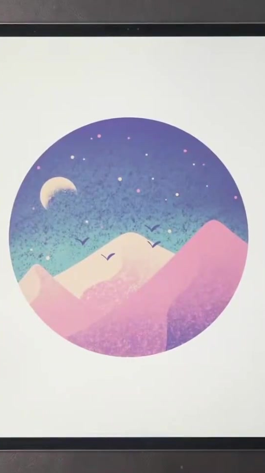 ipad插画教程,沙漠星空