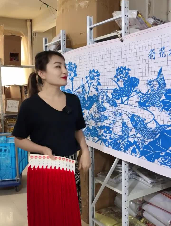 一个颜色的荷花九鱼图十字绣又来了哟,十字绣爱好