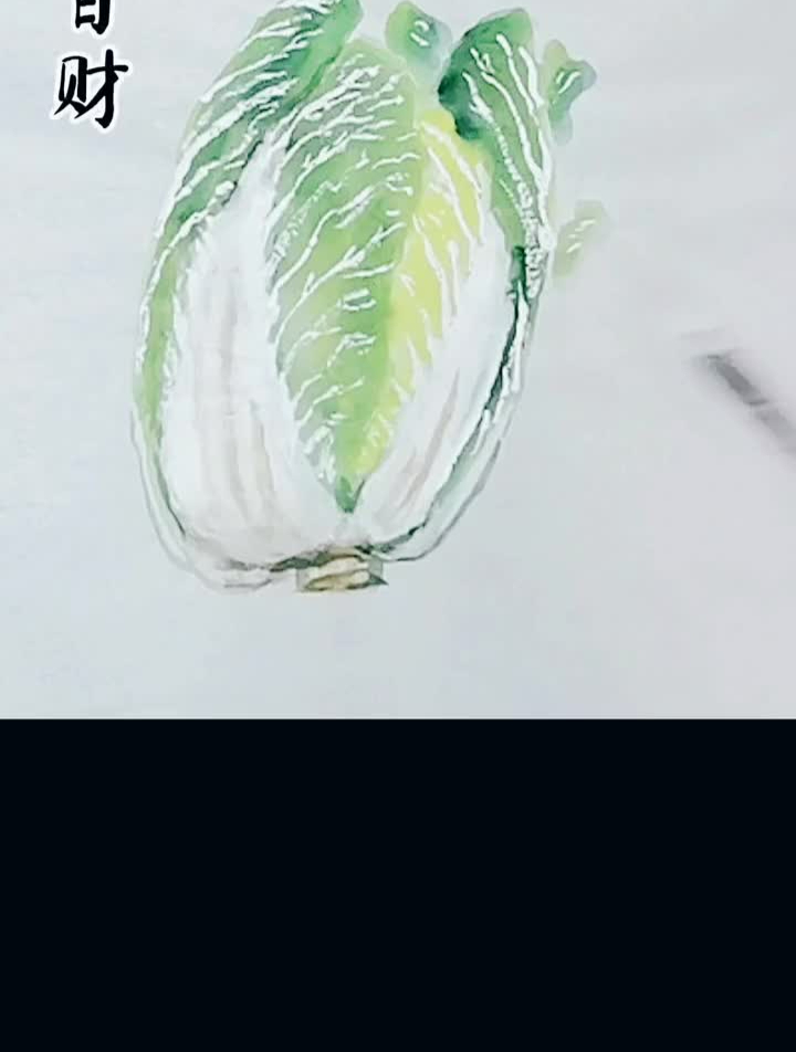 抖出我的艺术国画白菜国画大白菜怎样画白菜国画教程