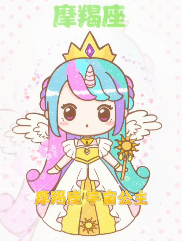 卡通小艾十二星座动漫简笔画