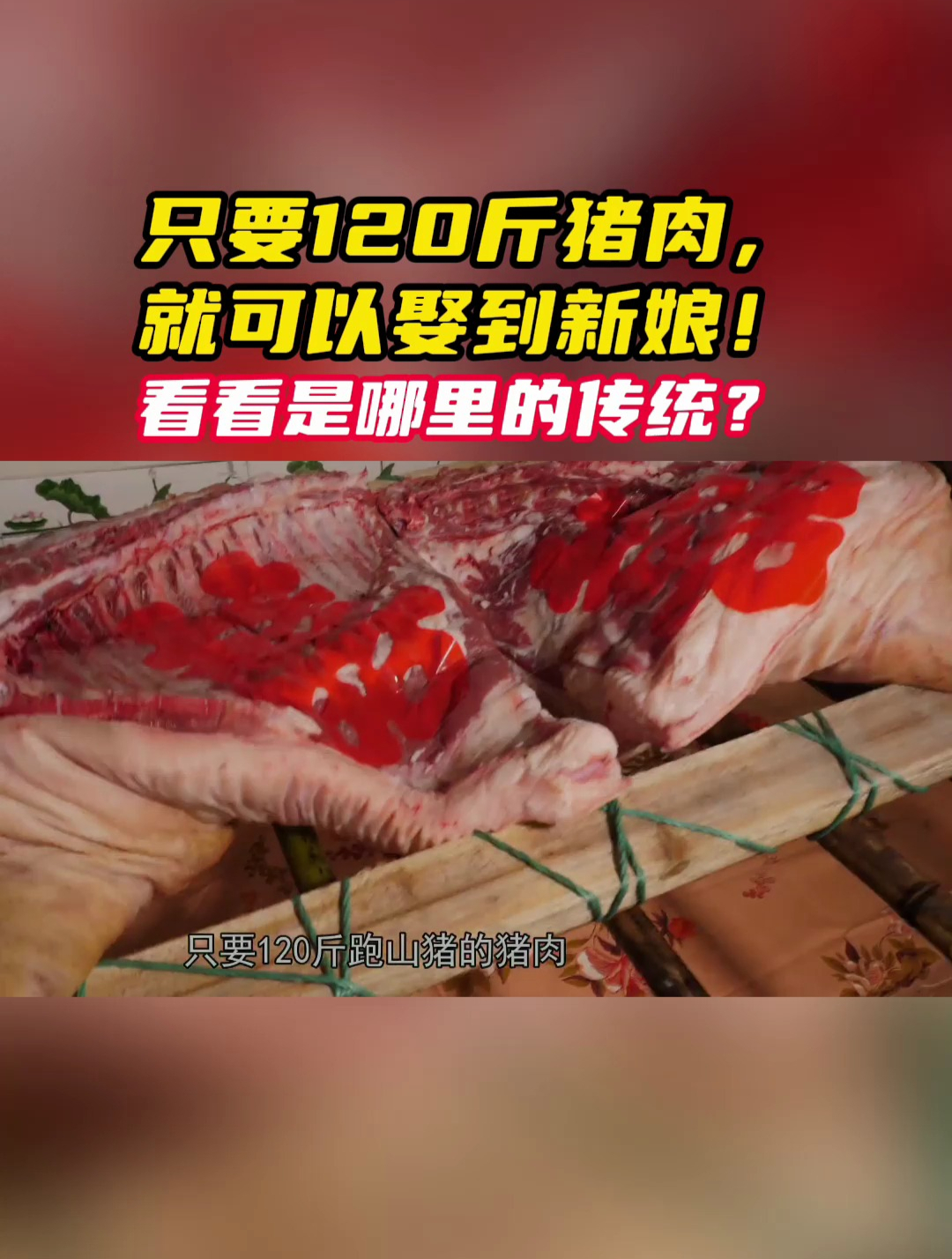 只要120斤猪肉,就可以娶到新娘!看看是哪里的传统