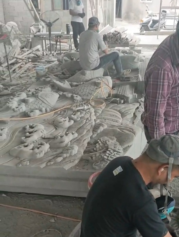 大型石雕鱼跃龙门浮雕壁画 寺院石材浮雕雕刻 石雕浮雕厂家