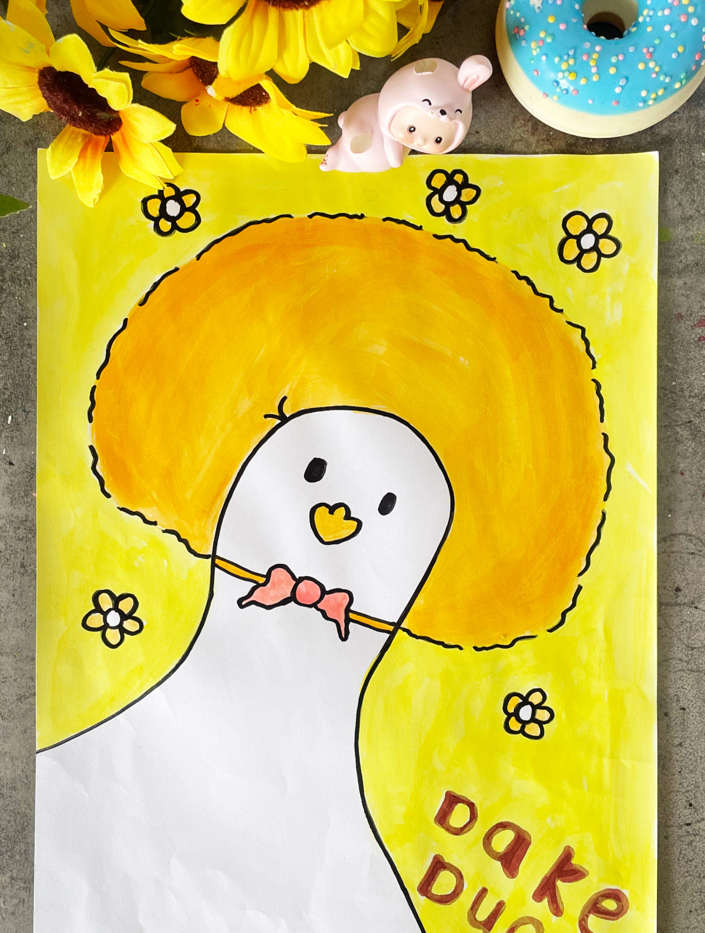 超可爱鸭!小鸭子春游简笔画,画完超好看