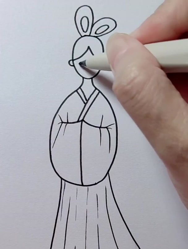 古风小姐姐简笔画,喜欢古风的收藏