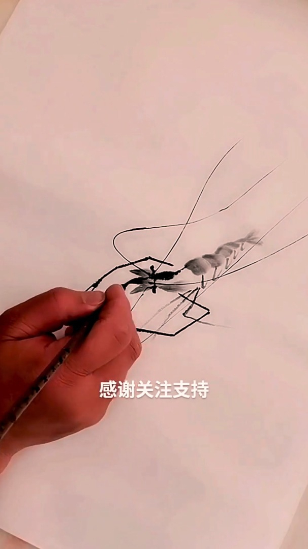 画水墨虾,水墨,齐白石水墨虾