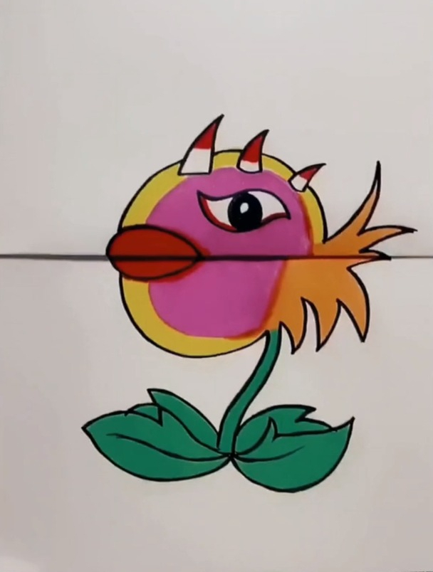 创意折叠画升级版豌豆射手简笔画,简笔画教学