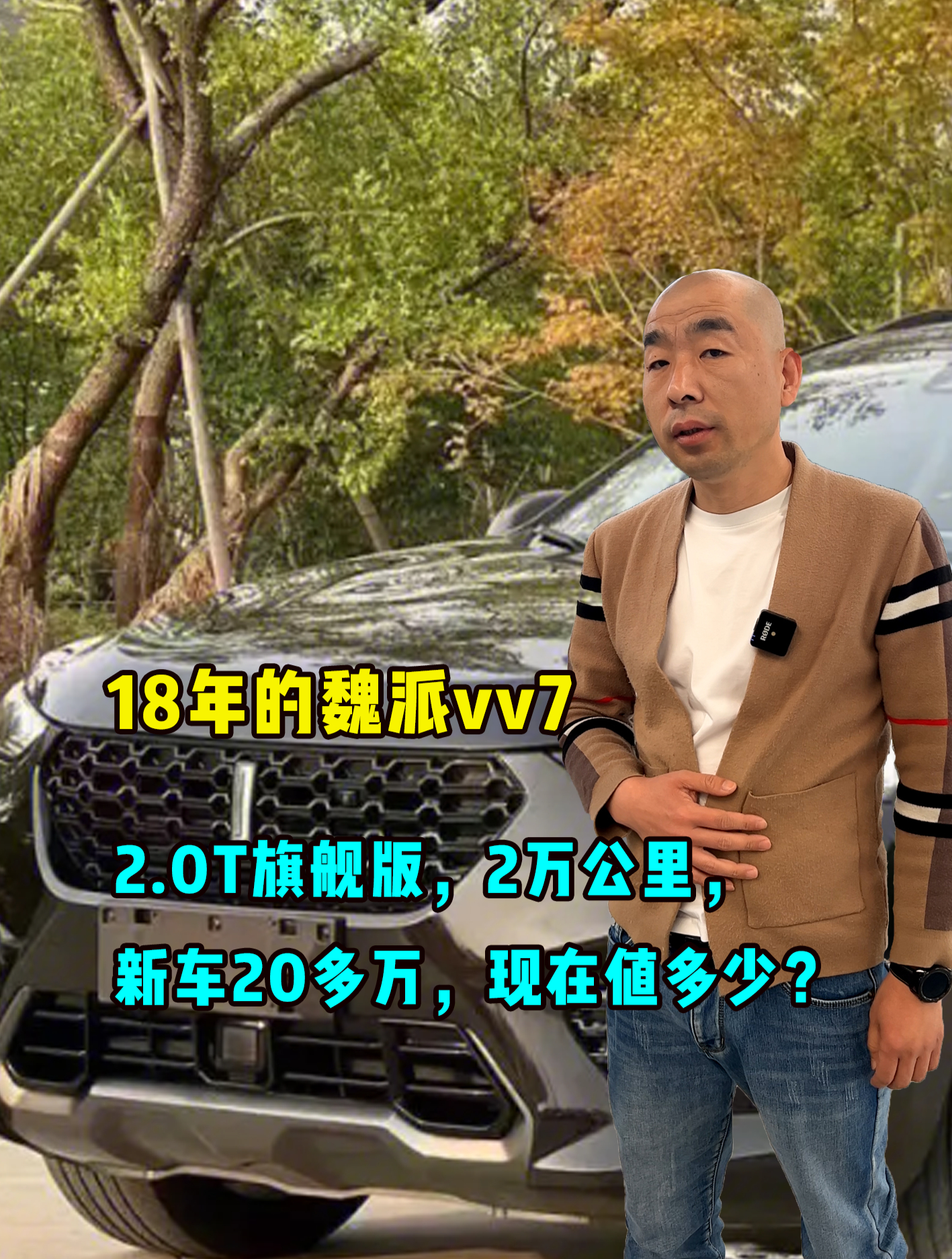 18年的魏派vv7,2.0T旗舰版,2万公里,新车20多万,现在值多少?
