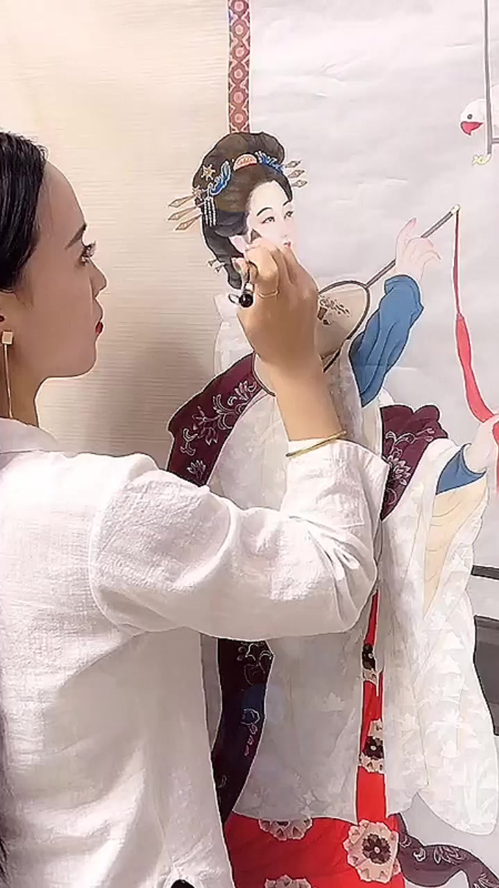 古风美女,国画教学