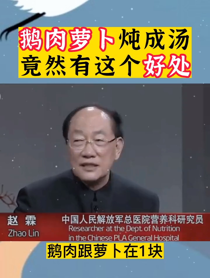赵霖教授:经常用鹅肉和萝卜炖成汤喝,好处真的太多了!