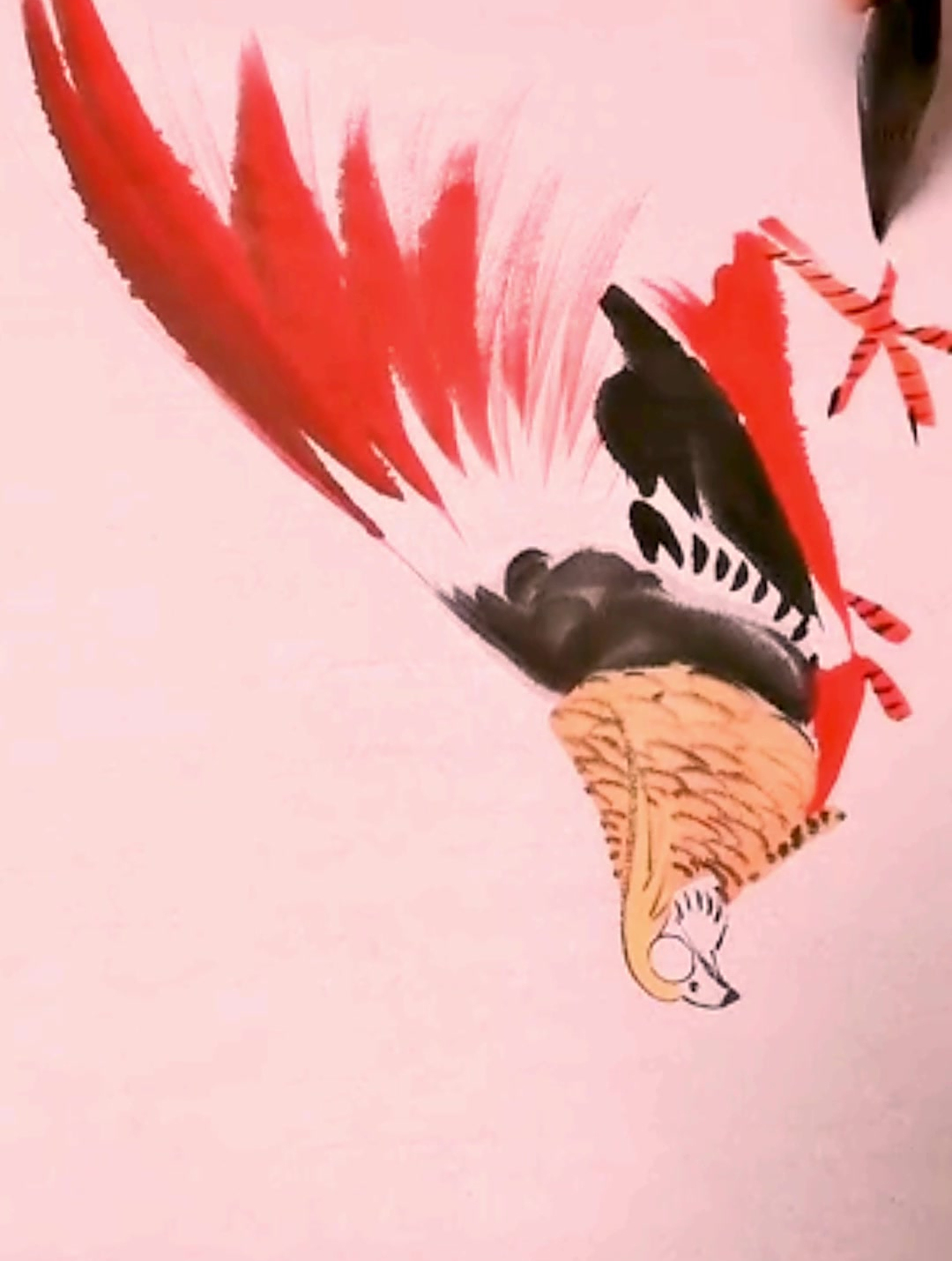 教你画锦鸡咯,弘扬中国文化,国画精髓