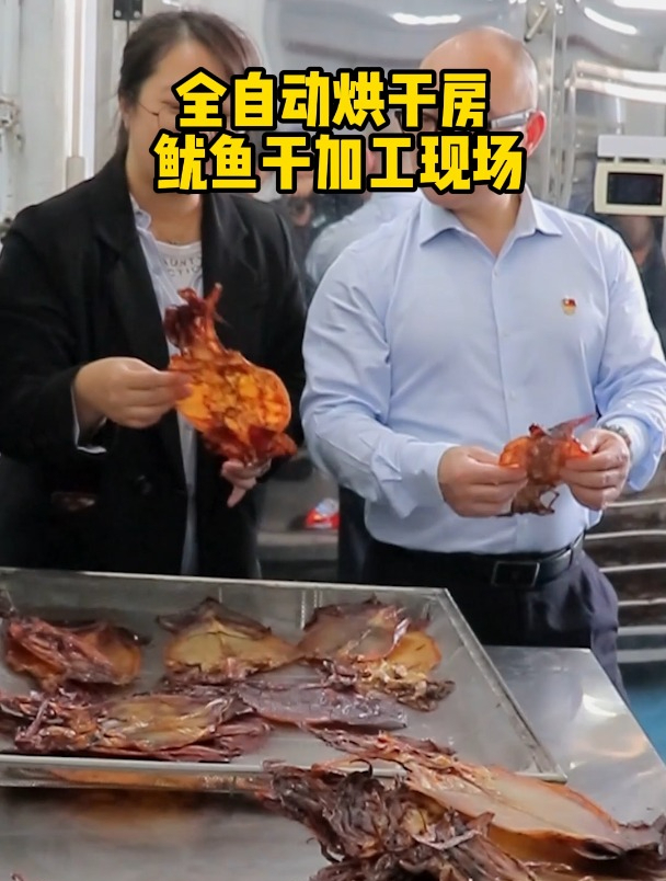 福建东山岛客户鱿鱼干加工现场,味道鲜甜的鱿鱼干