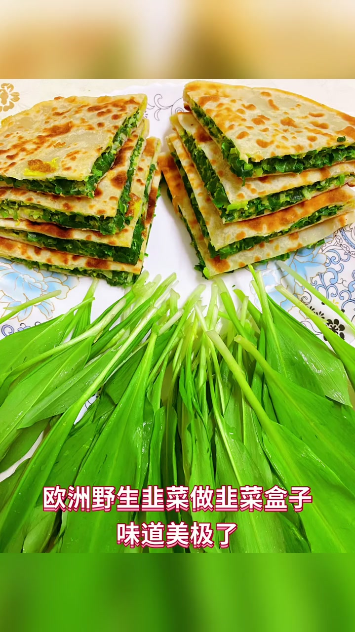 罗马尼亚野韭菜做韭菜盒子真的很好吃