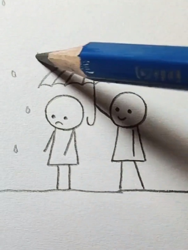简单画个小人儿情景,暖一会儿不是问题 简笔画