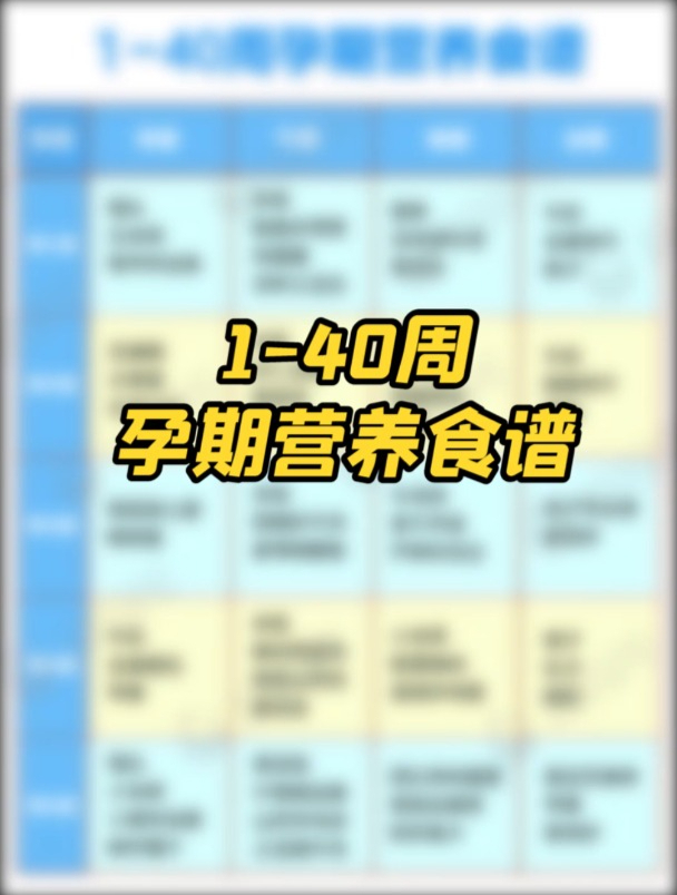 1-40周孕期营养食谱