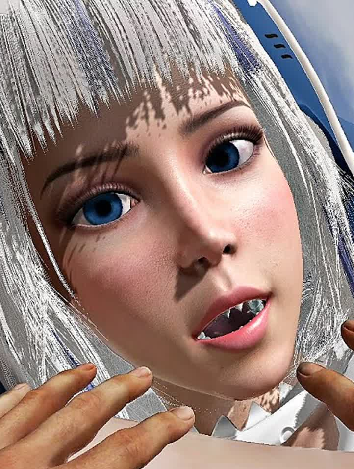 饥饿的女巨人,鲨鱼形态,要吃我,VR上!