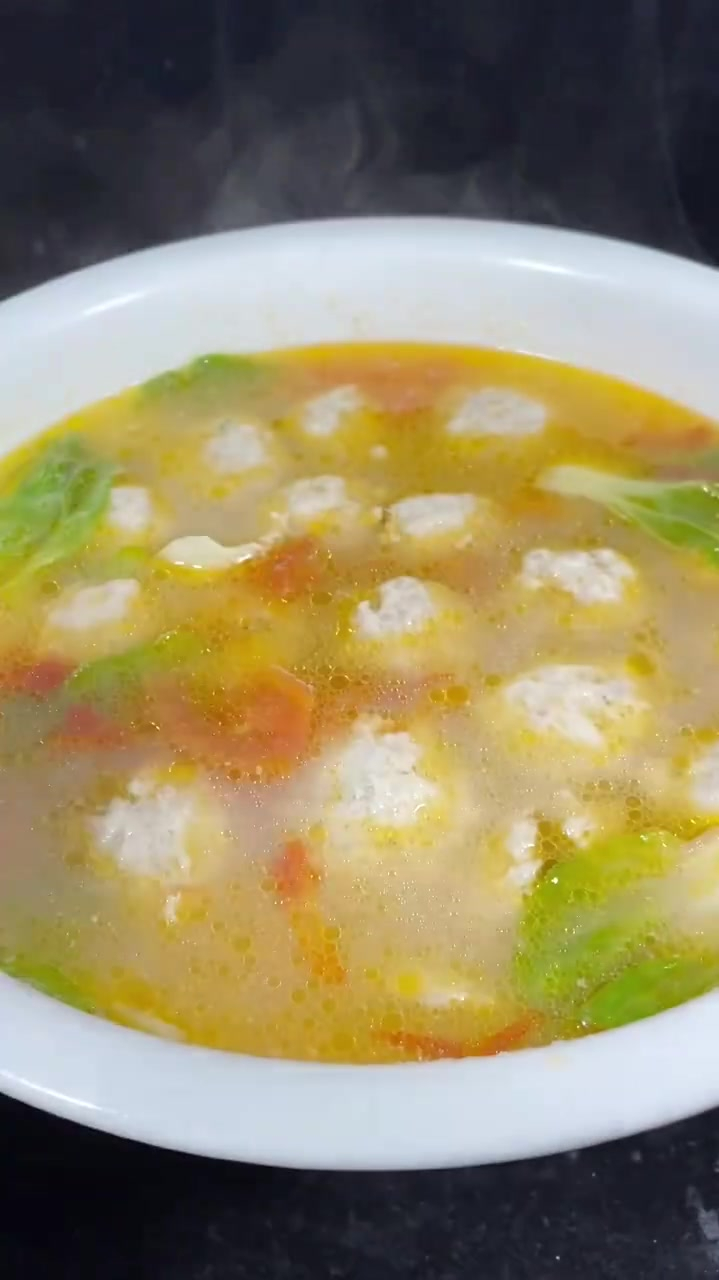 青菜肉圆汤,简简单单的美味