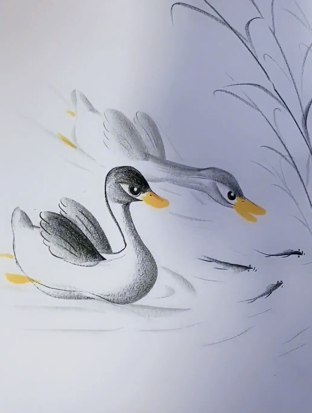 一支笔画画:简单几笔画小鸭子