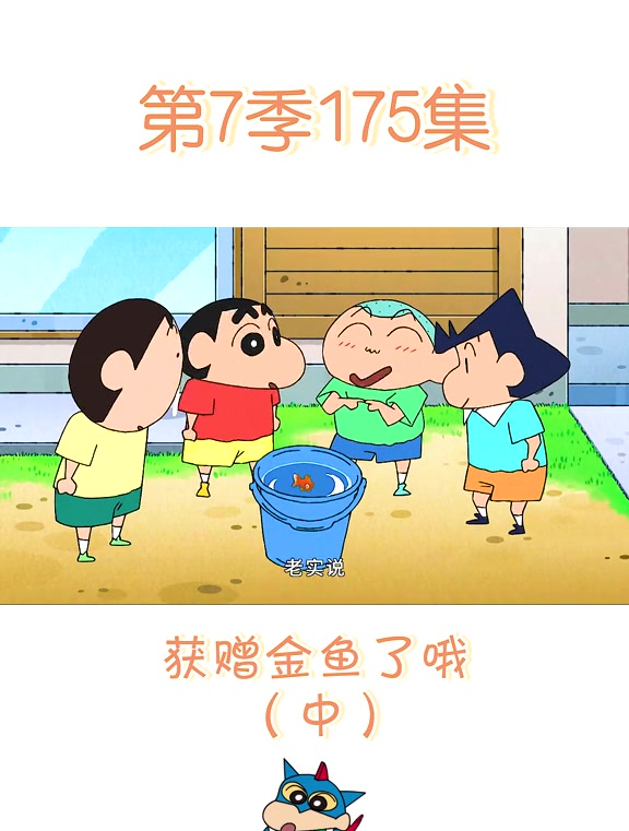 蜡笔小新!大家在院子挖了个坑养金鱼哦