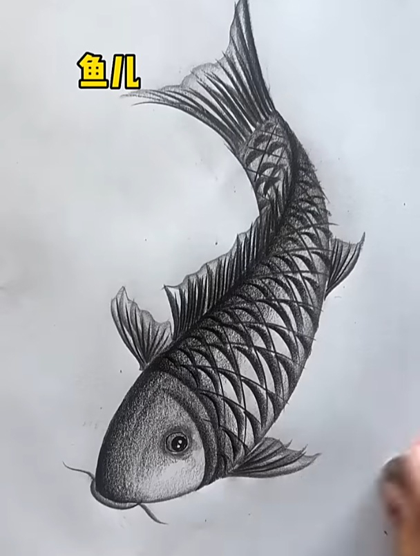 教你如何用铅笔画一只小金鱼,很简单