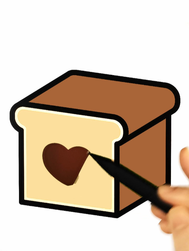 巧克力夹心面包 创意简笔画涂色 强迫症 声控 解压 涂色简笔画