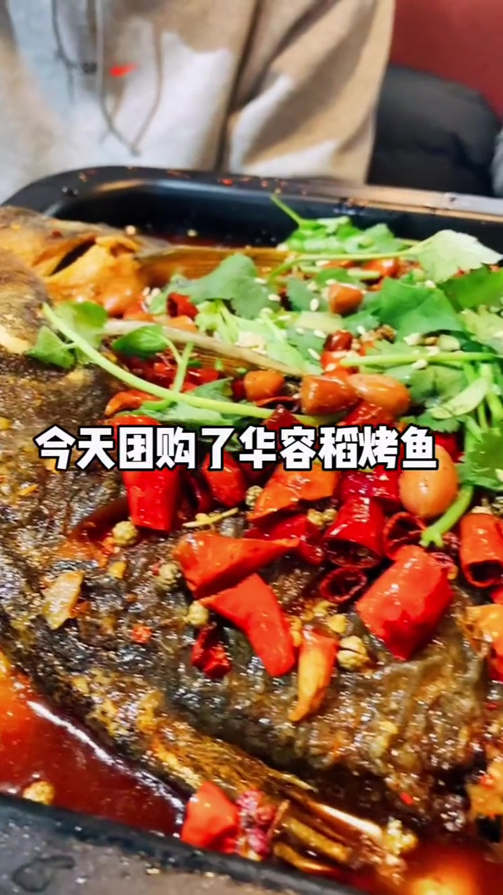 太原体育路华容稻烤鱼团购,外焦里嫩香辣可口,丰富配菜吃到撑