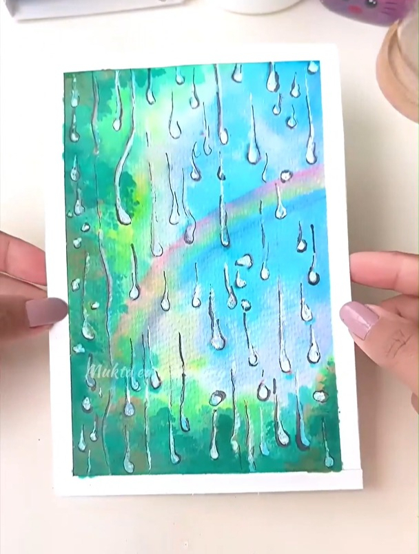 手工制作:唯美的雨后彩虹插画教程