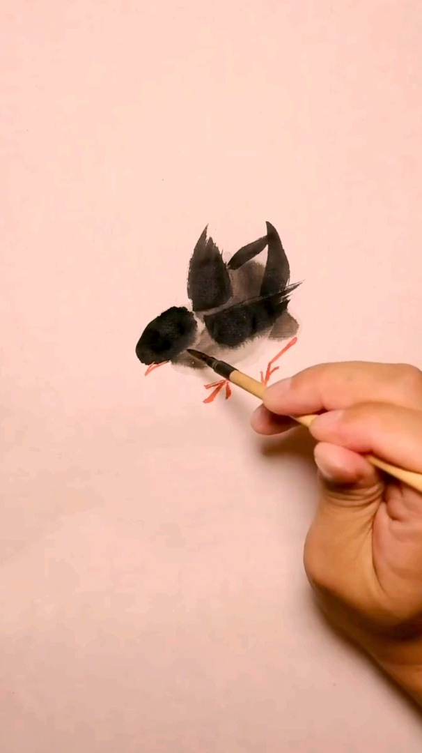 好看的国画,小鸡仔