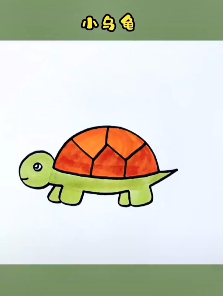 可爱的小乌龟简笔画,零基础,简单上手,快来试试吧!