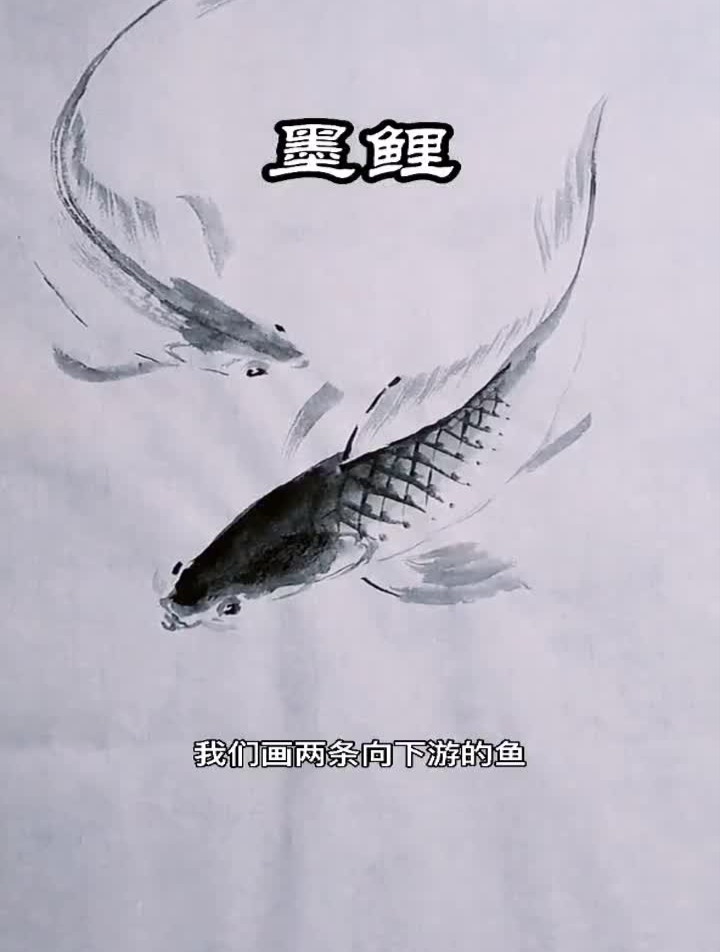 水墨鲤鱼国画鲤鱼国画鱼水墨鱼