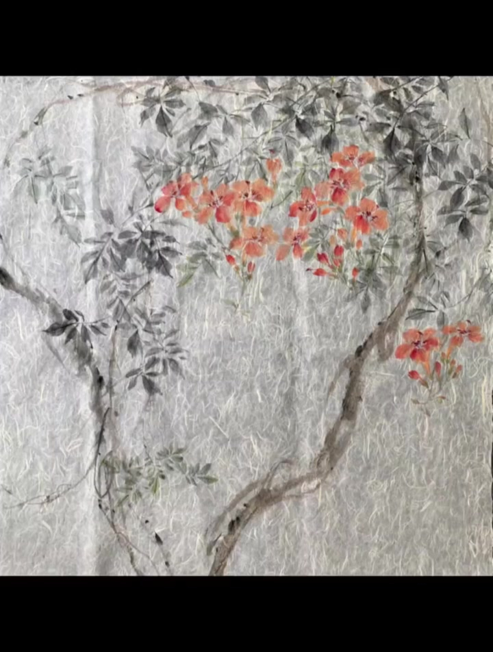 中国画 写意凌霄花