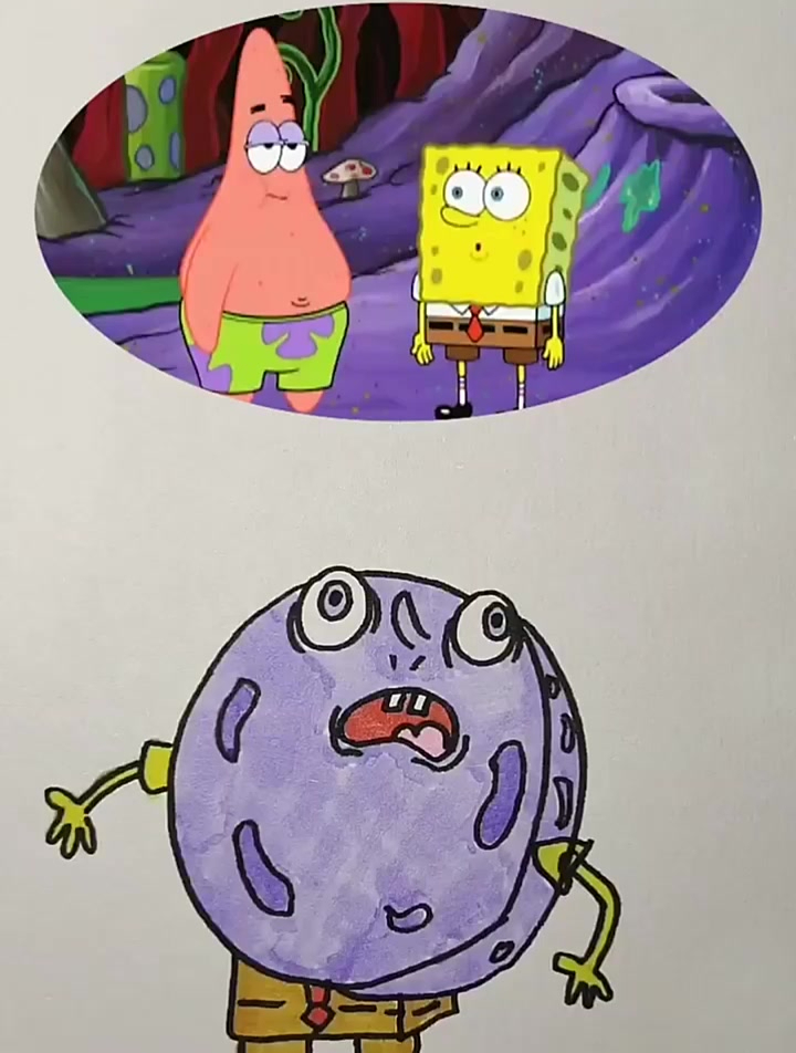 海绵宝宝简笔画,素材来源于网络