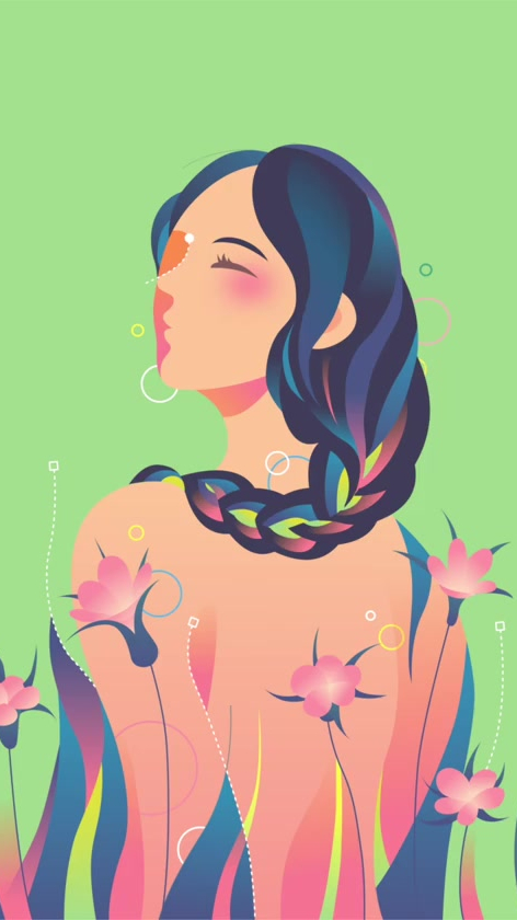 头像教程,麦仙翁女孩背影