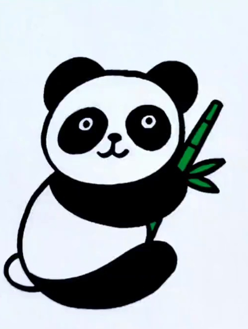 一起来画大熊猫吧,这个熊猫画法简单又好看 儿童简笔画