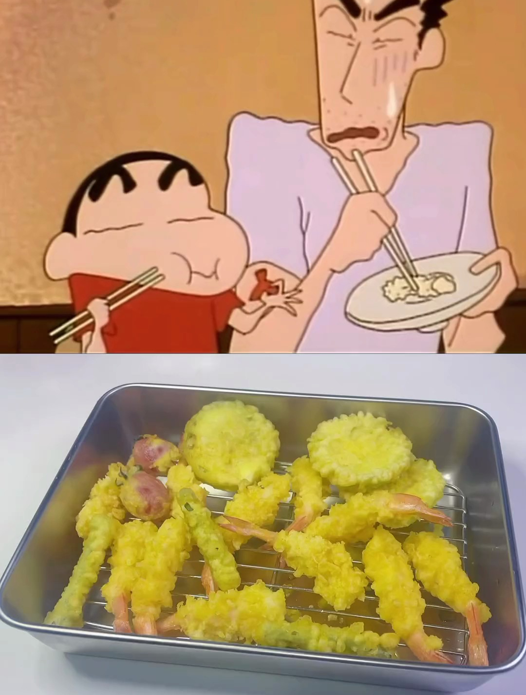 动漫美食还原:蜡笔小新 炸虾天妇罗