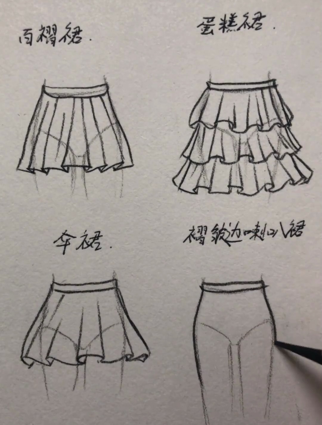 裙子的各种画法 你会了不