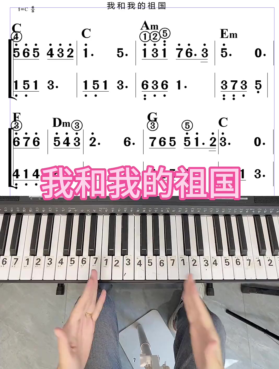 《我和我的祖国》钢琴教学 电子琴教学 我和我的祖国