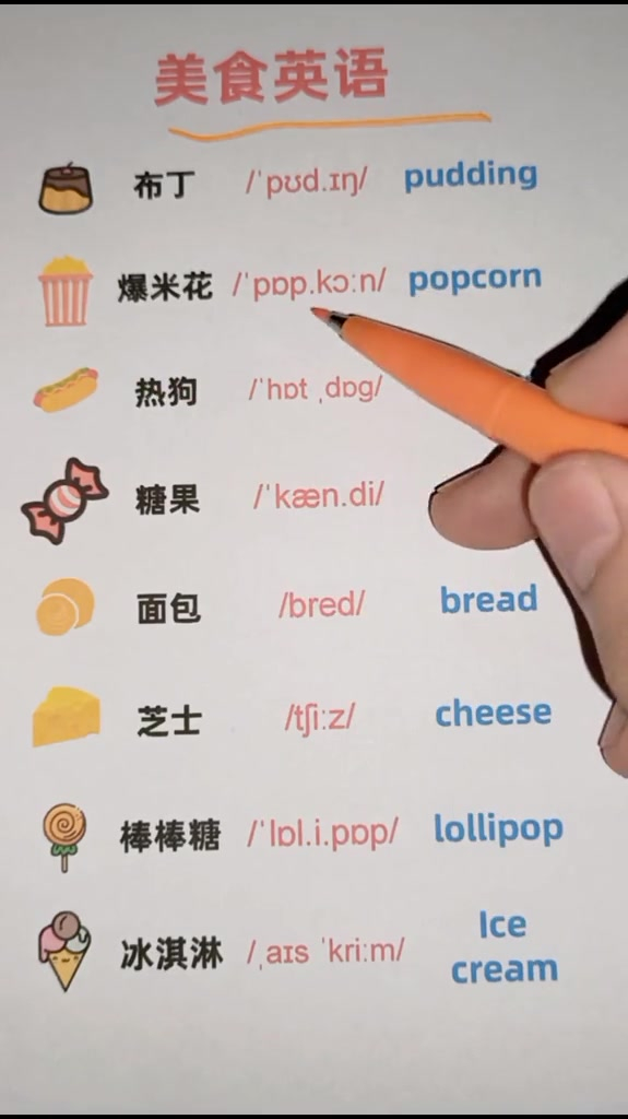 美食英语学习,每天进步一点