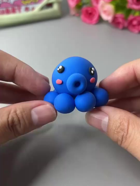 用粘土做的小章鱼,既简单又好看