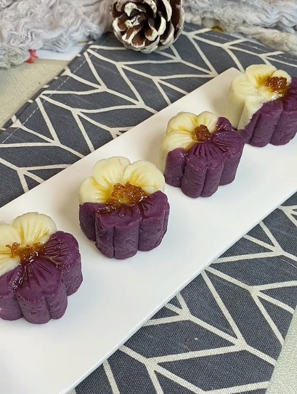 好看又好吃的紫薯山药糕