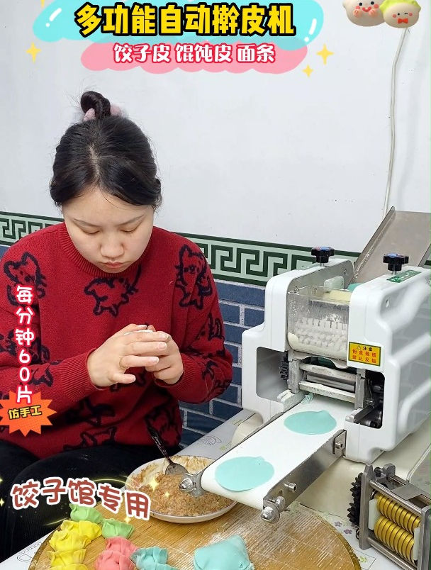 小型饺子皮机,可做饺子皮,馄饨皮,小笼包皮,面条,好用方便