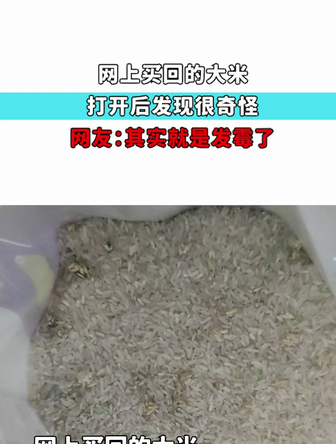 网上买回的大米,打开后发现很奇怪,网友:其实就是发霉了