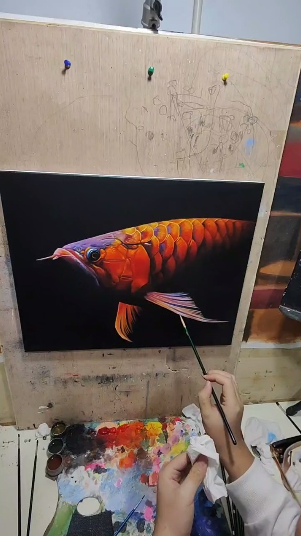 油画龙鱼,终于结束了