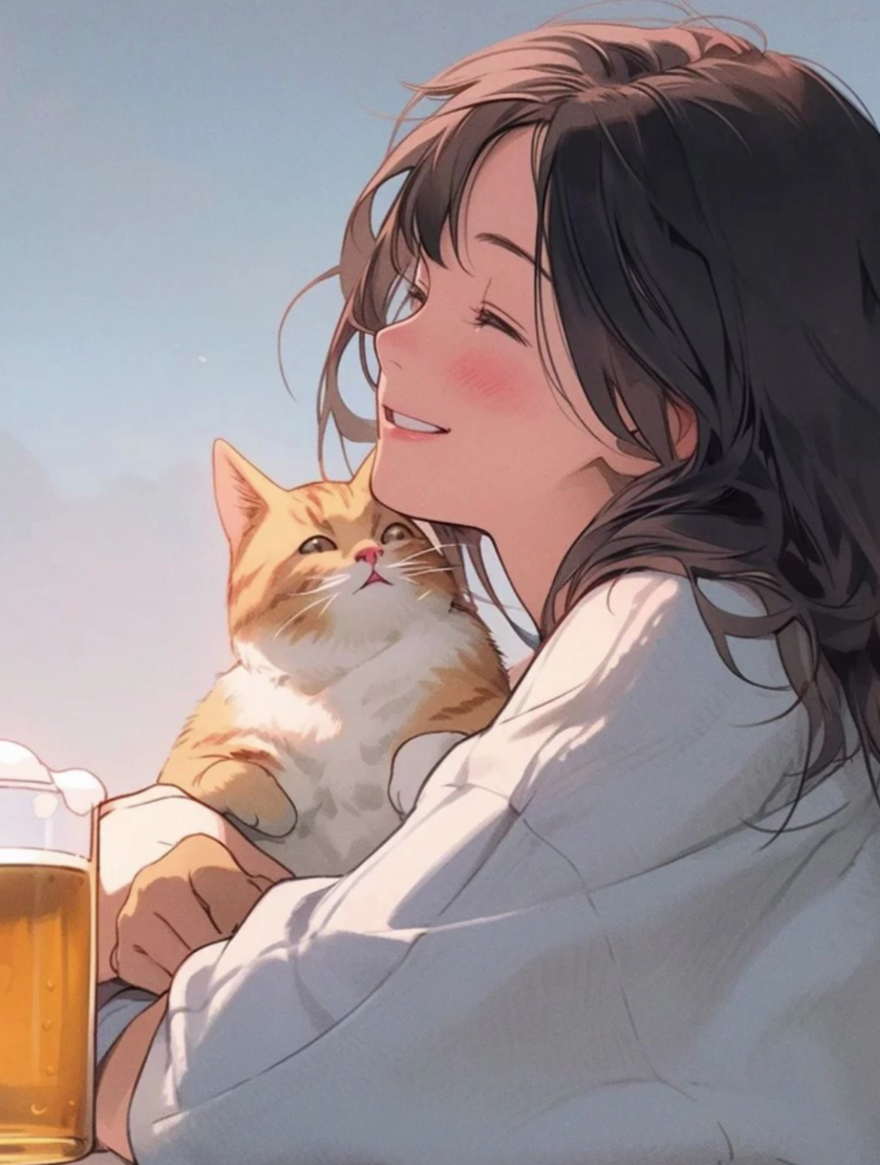 简约头像 I 女生和猫咪