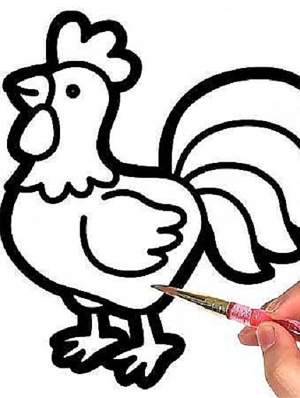 宝宝益智亲子趣味简笔画,益智漂亮的大公鸡绘画,喜欢就赶紧收藏
