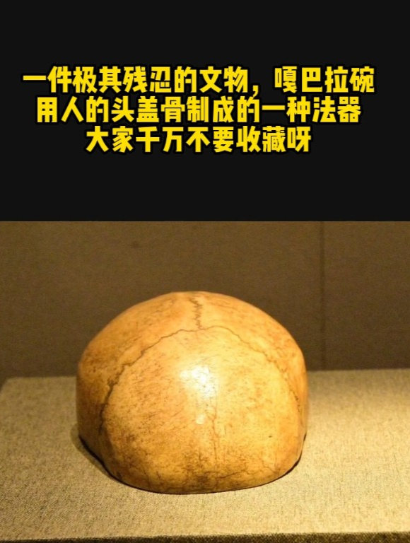 一件极其残忍的文物,嘎巴拉碗,用人的头盖骨制成的一种法器