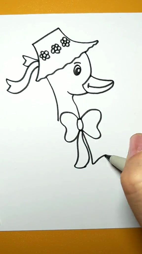 卡通小鸭子,20秒就学会了,一起跟我学习看看吧